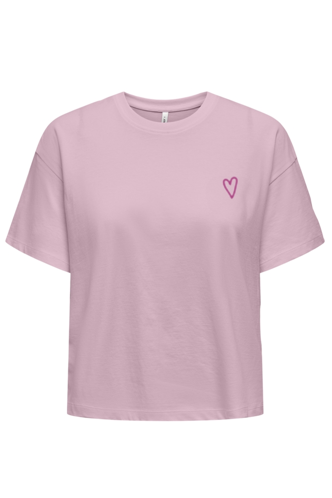 ONL30 HAPPY LIFE S/S BOXY TEE CS JR 15367624 Roseate Spoonbill/Never fucsia